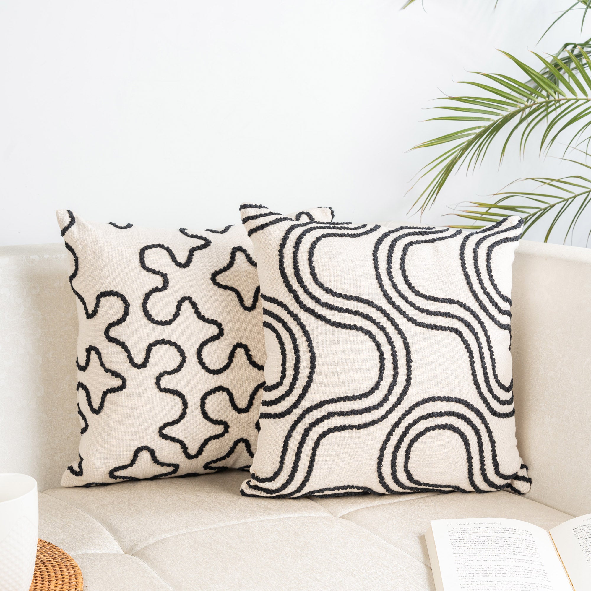 Serenity Swirl Cushion Covers - Set Of Two