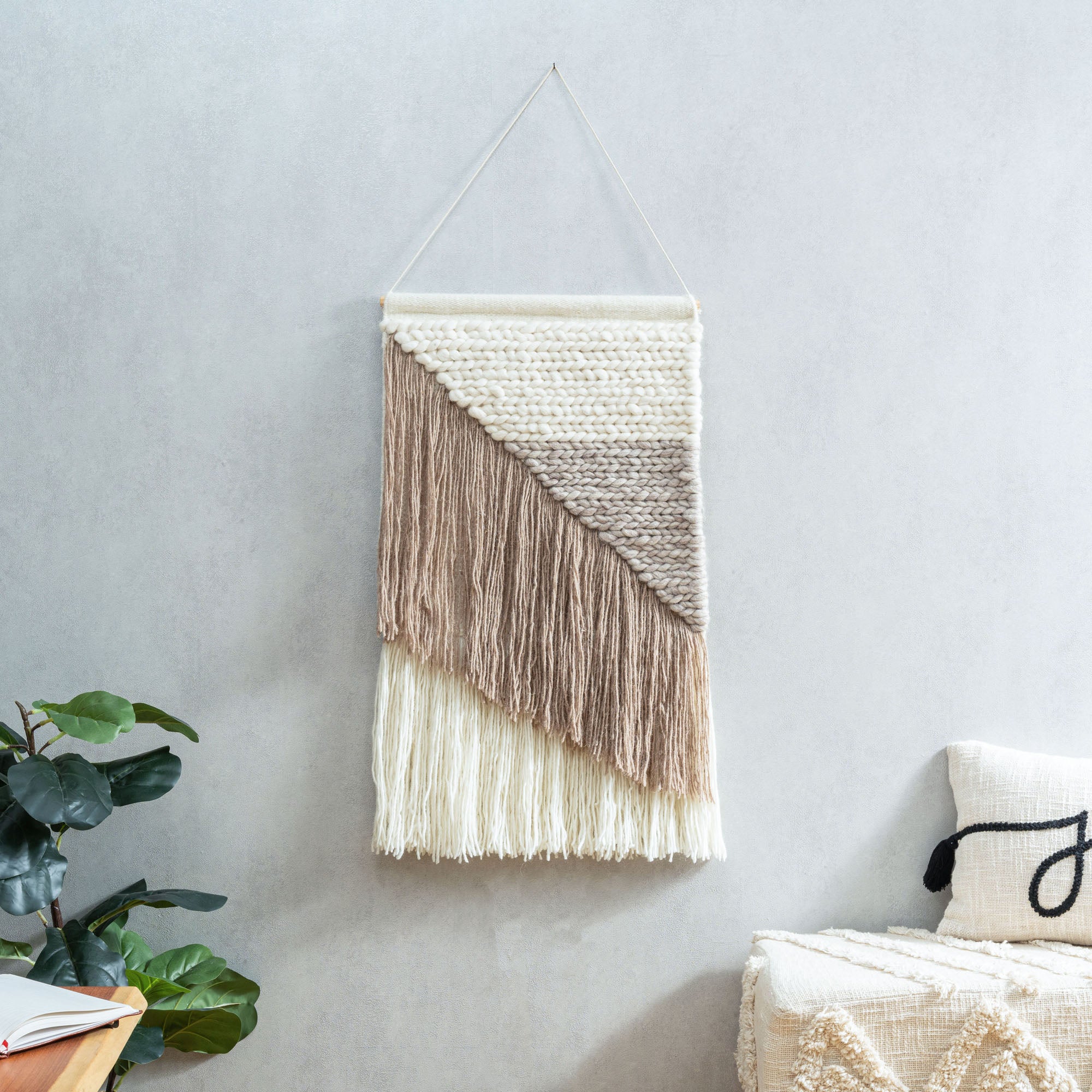 Textured Beige Wall Hanging