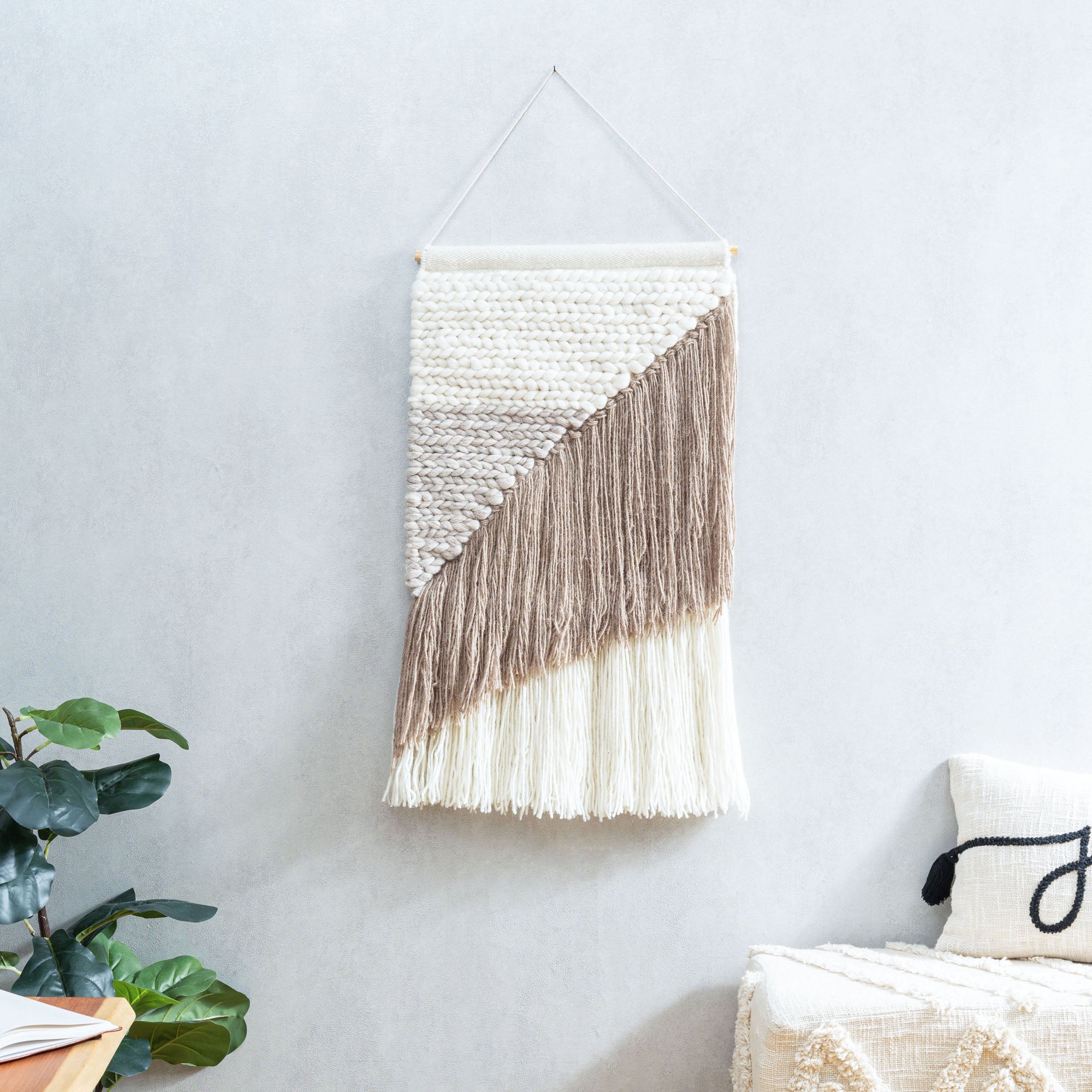 Textured Beige Wall Hanging