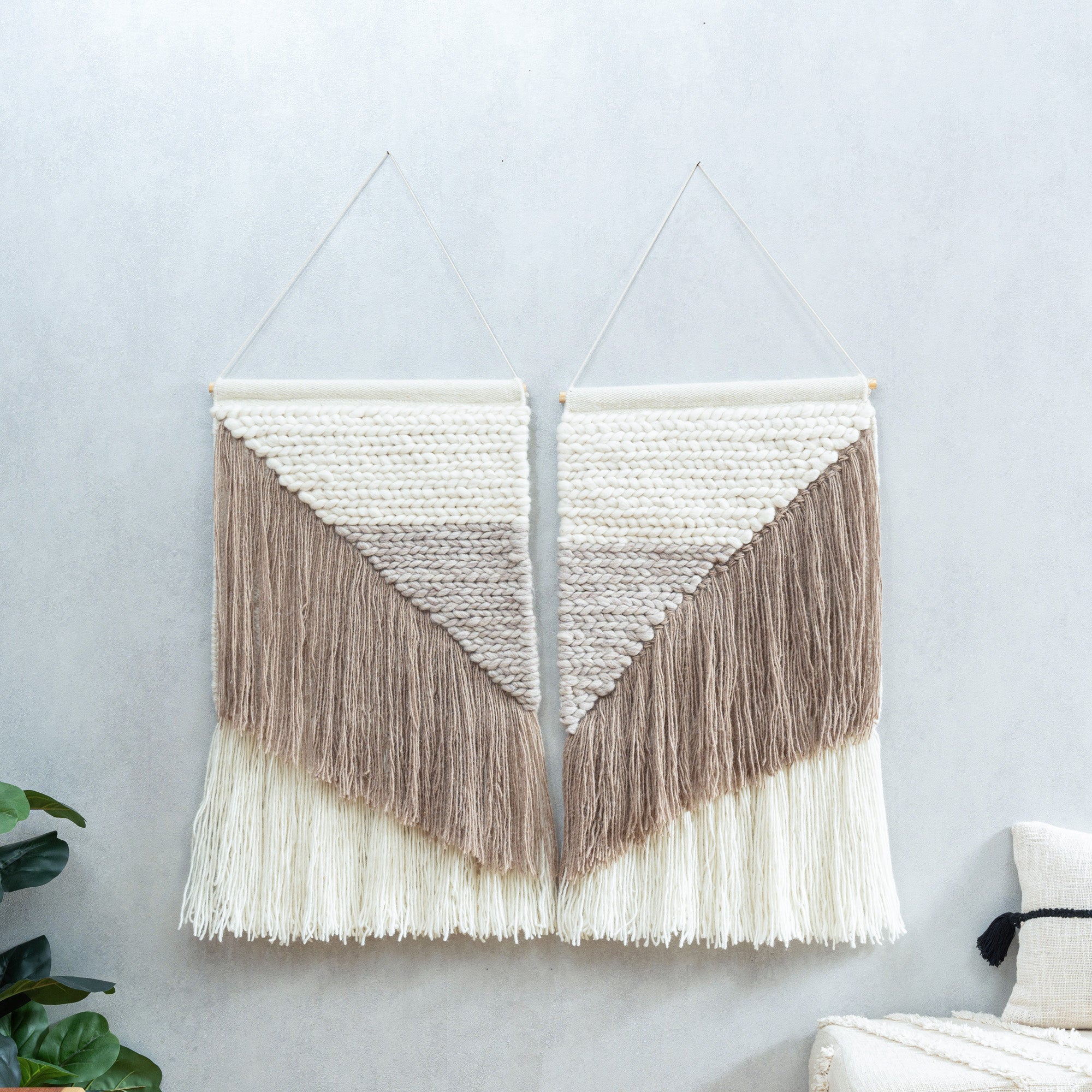 Textured Beige Wall Hanging