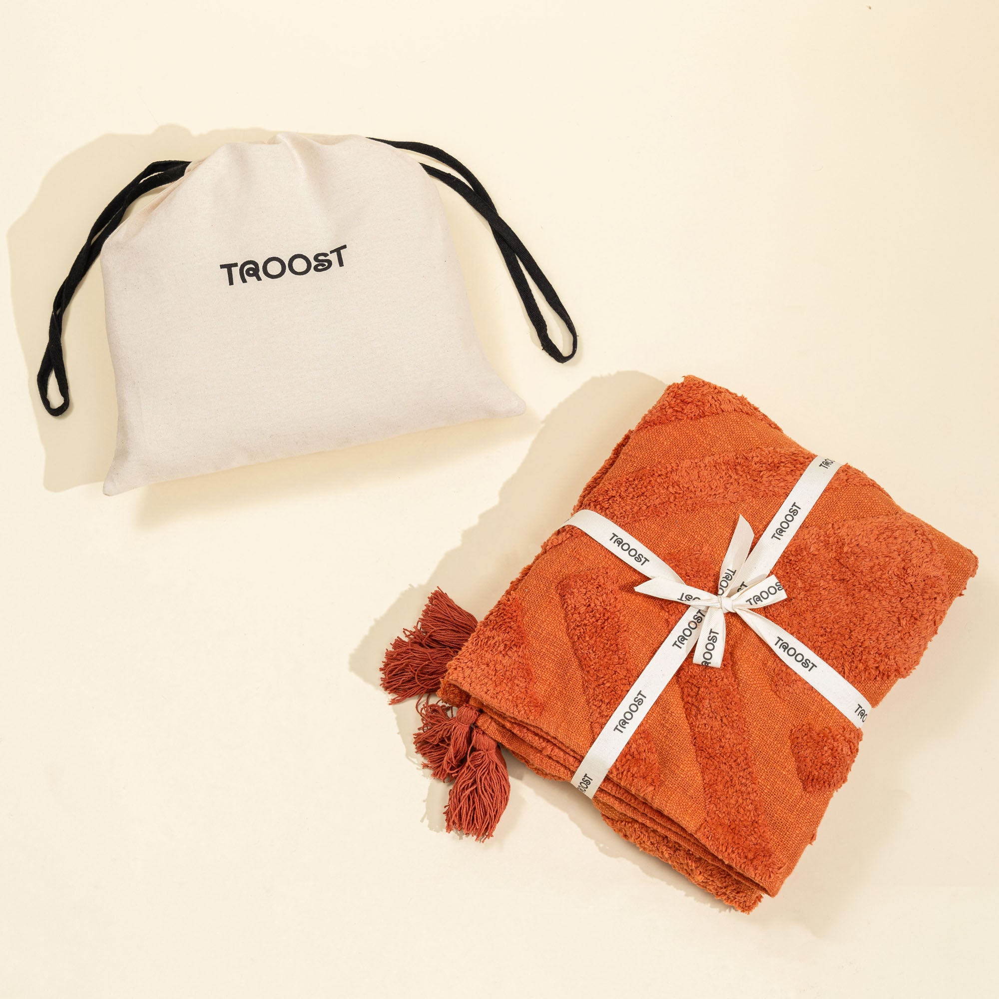 Terracotta Tufted Throw Blanket - Gift Set