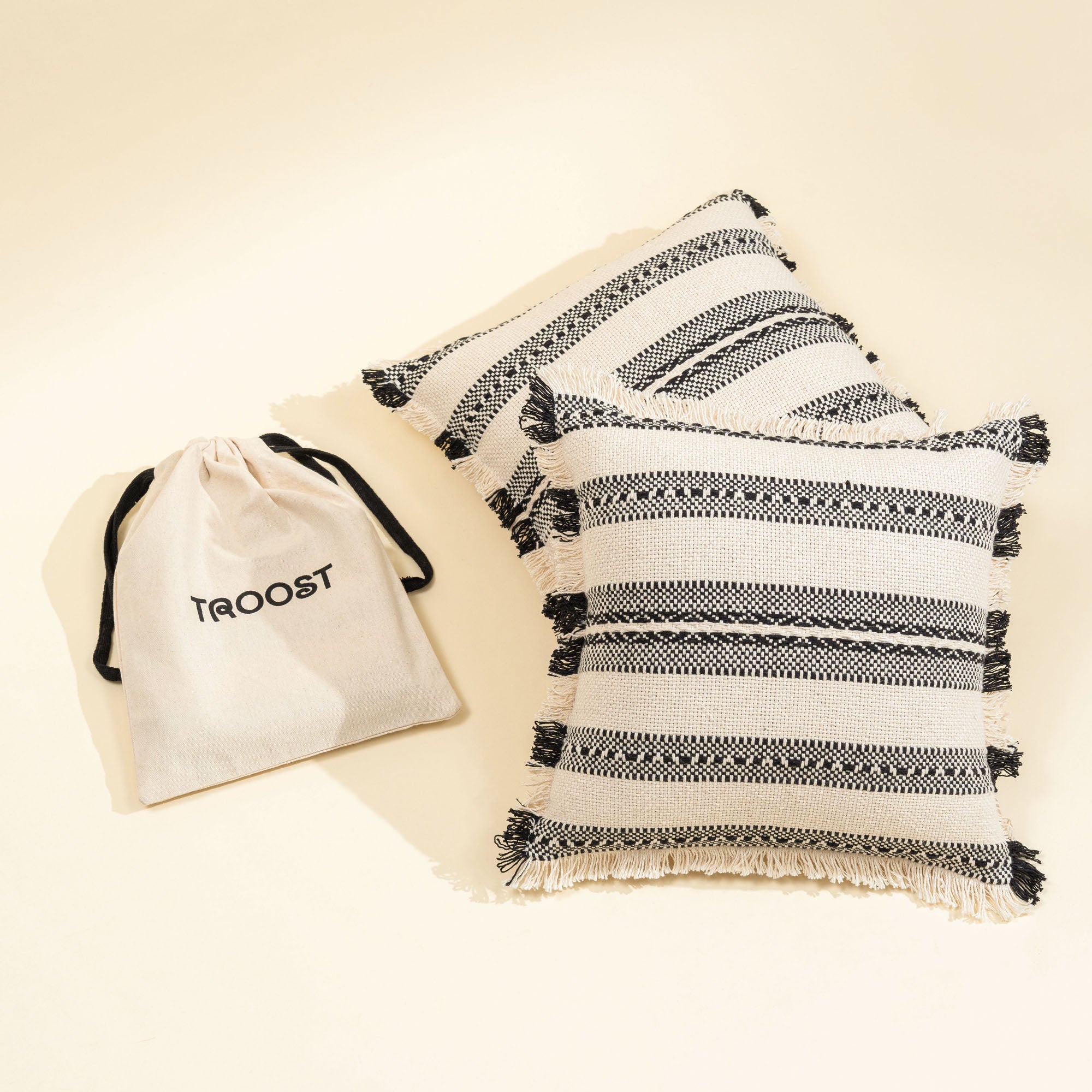 Natural Stripe Cushion Covers - Gift Set Of Two