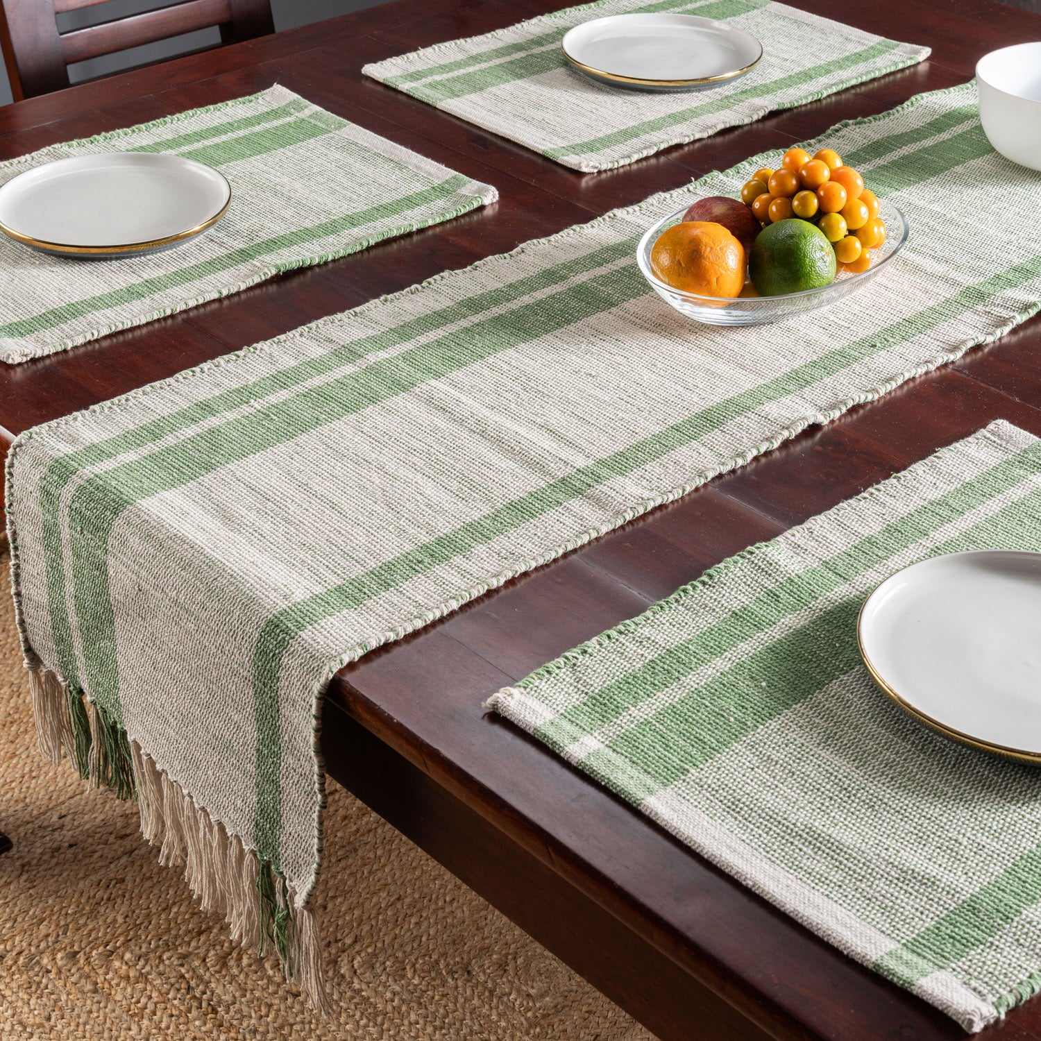 Melange Green Table Runner