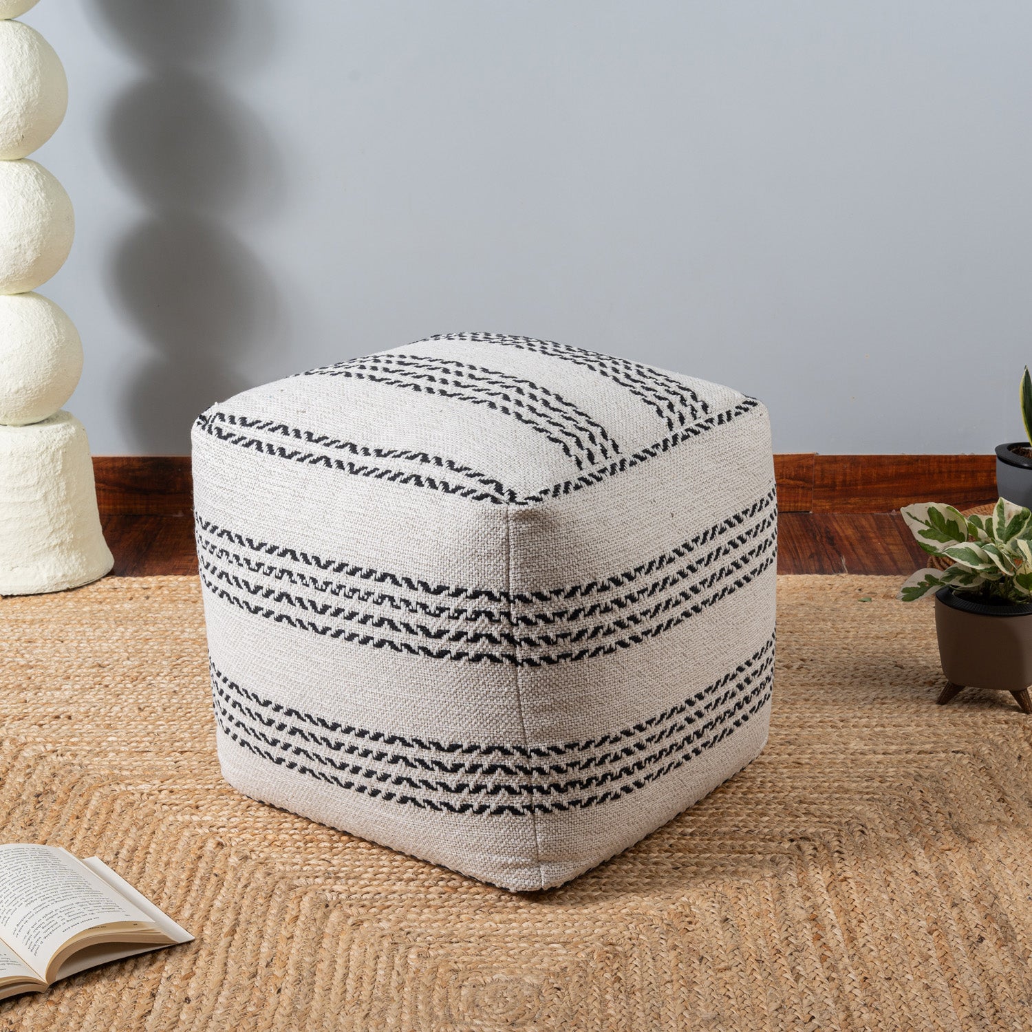 Zen Blend Woven Pouf