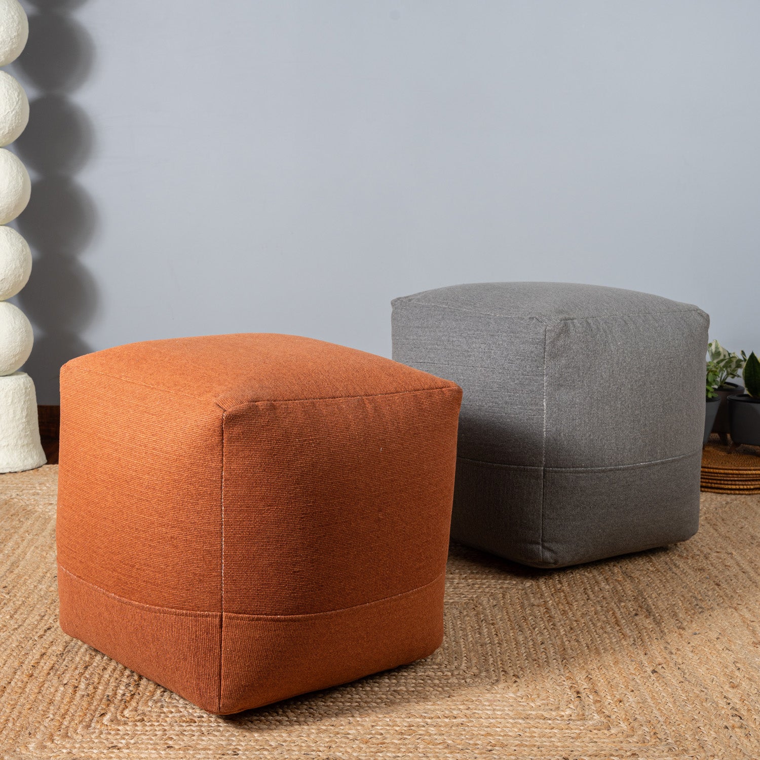 Serenity Haven Grey Pouf