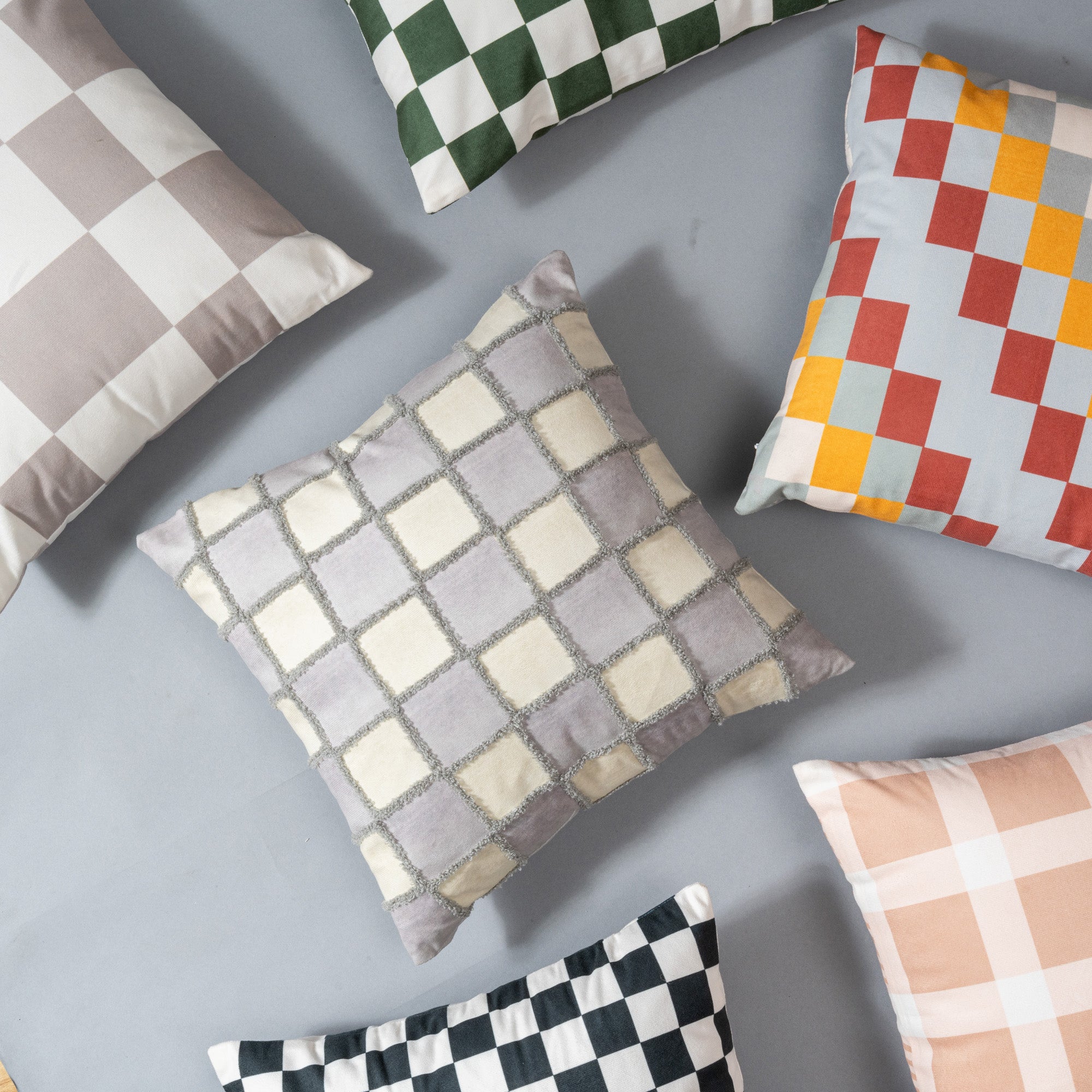 Luxe Checkered Cushion Cover - Set Of Two