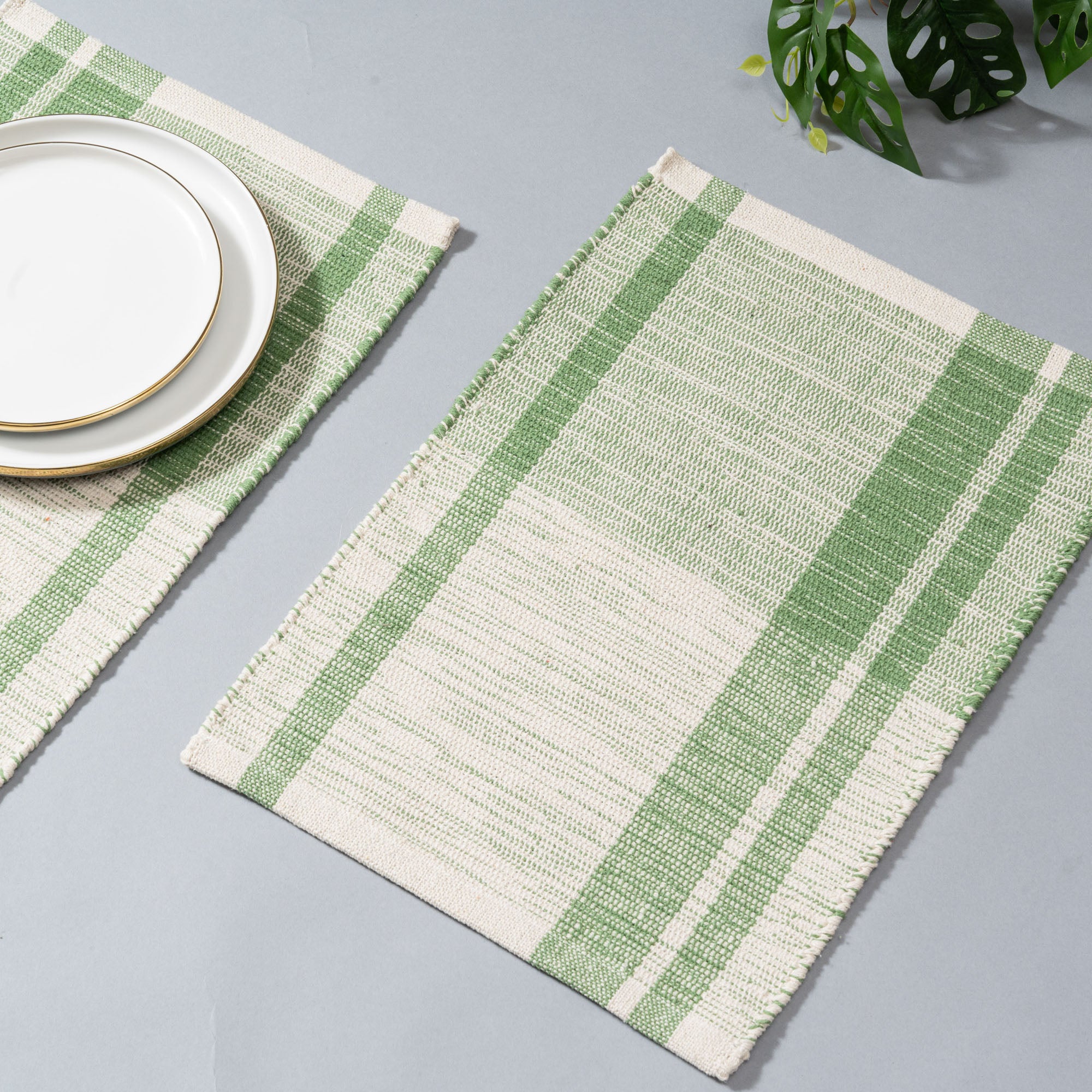 Melange Green Placemats - Set Of Two