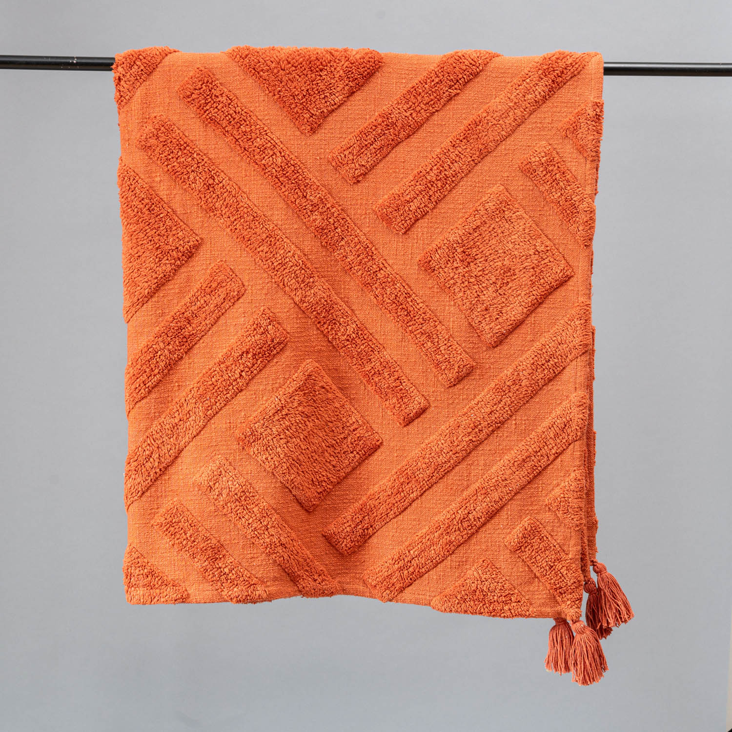 Terracotta Tufted Throw Blanket