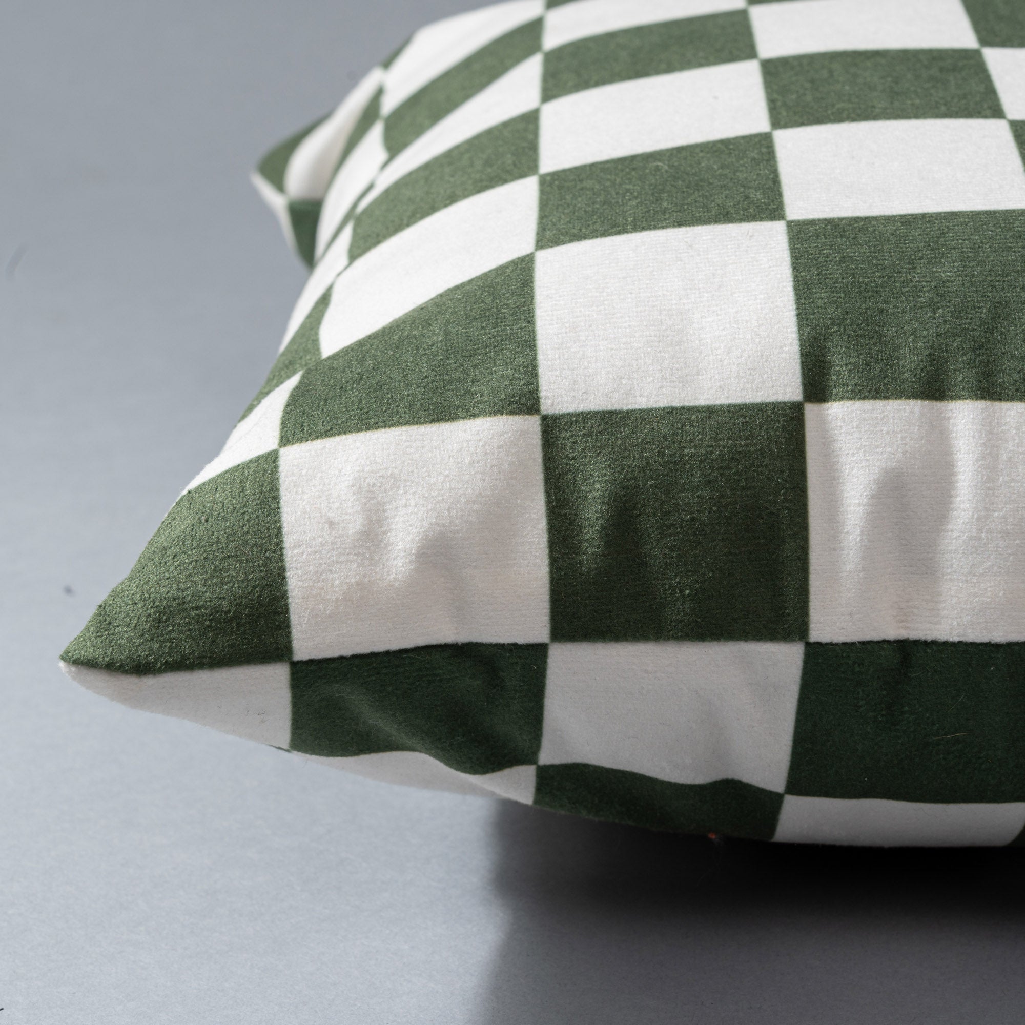 Green Checkered Cushion Cover - Set Of Two