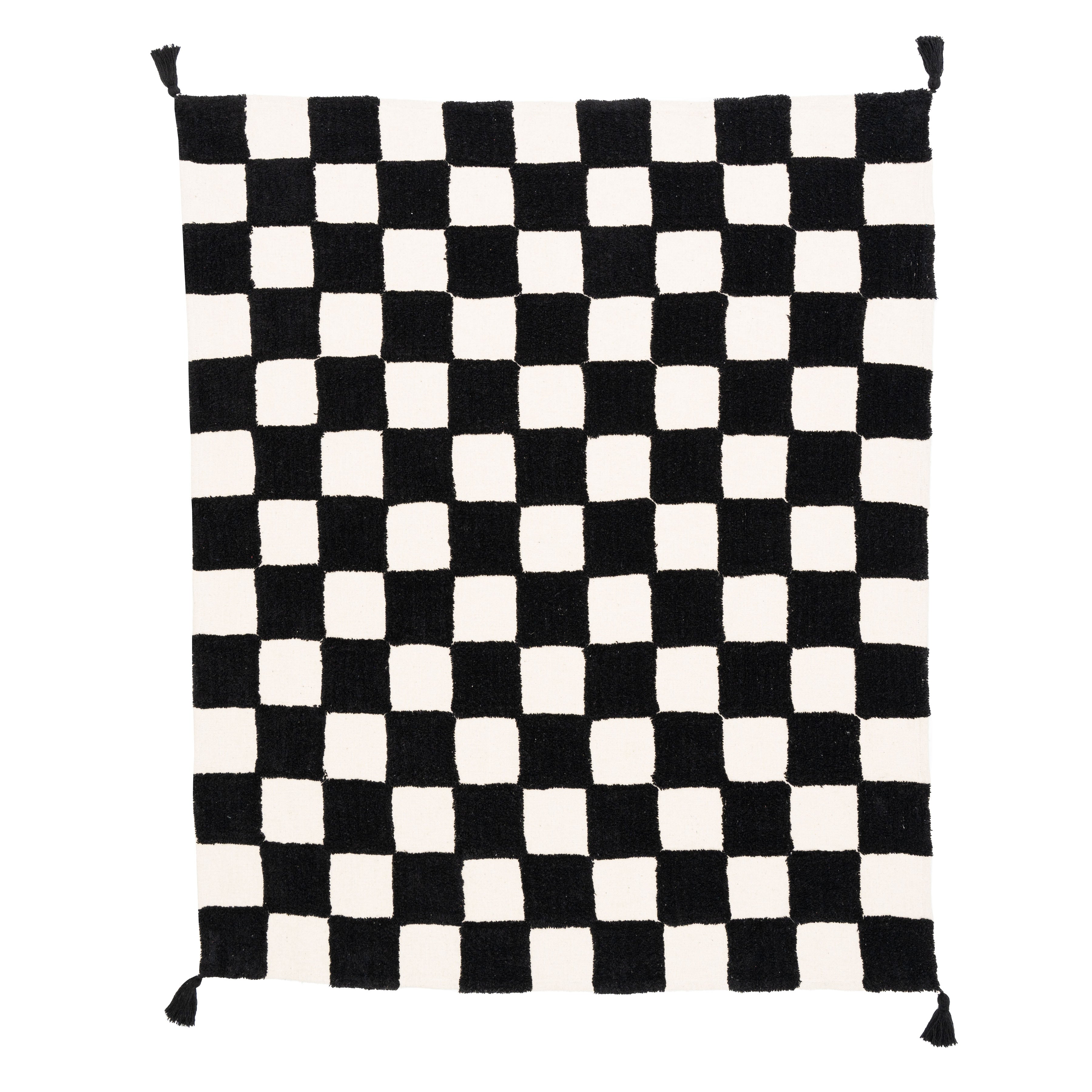 Black & White Checkered Throw Blanket