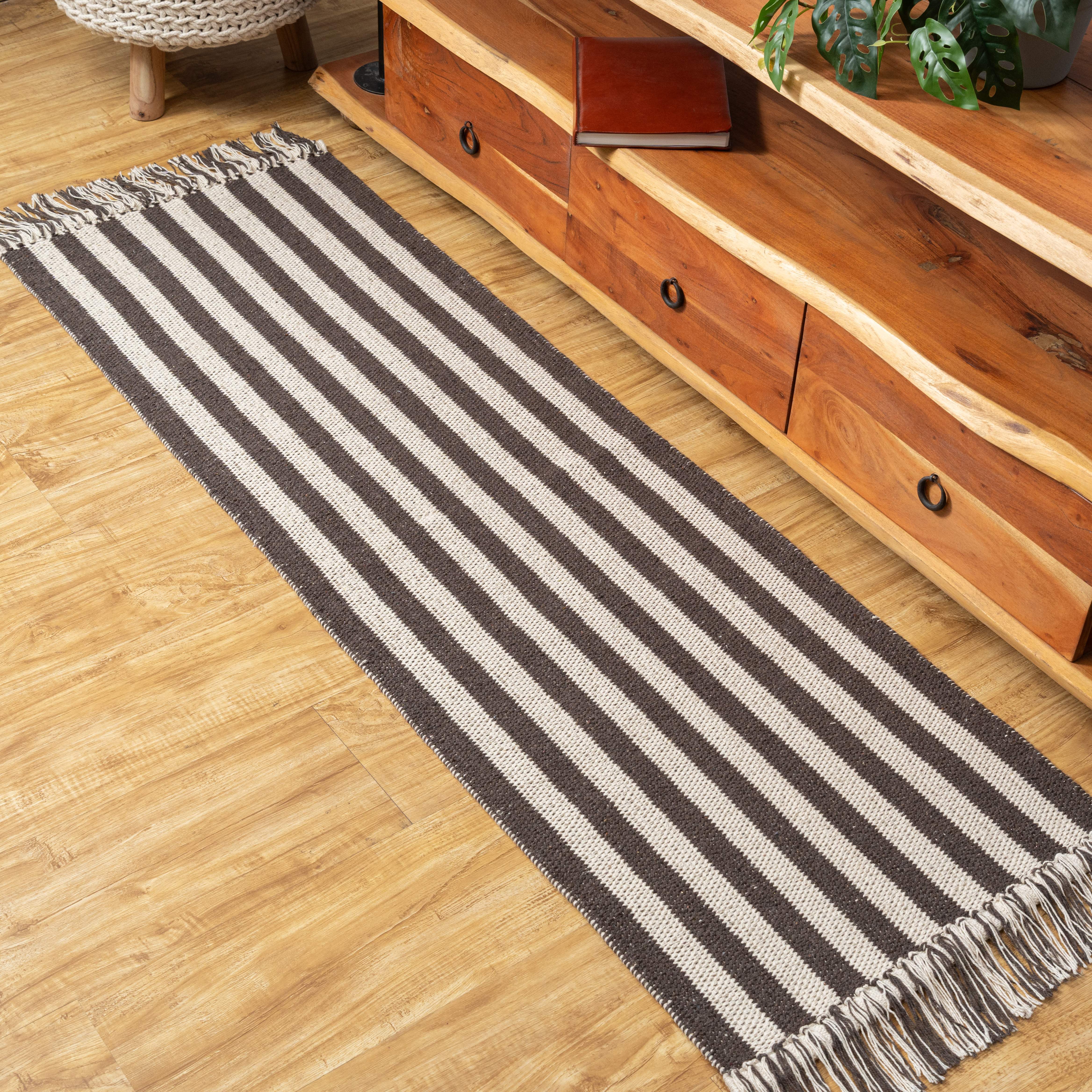 Cocoa Striped Area Rug