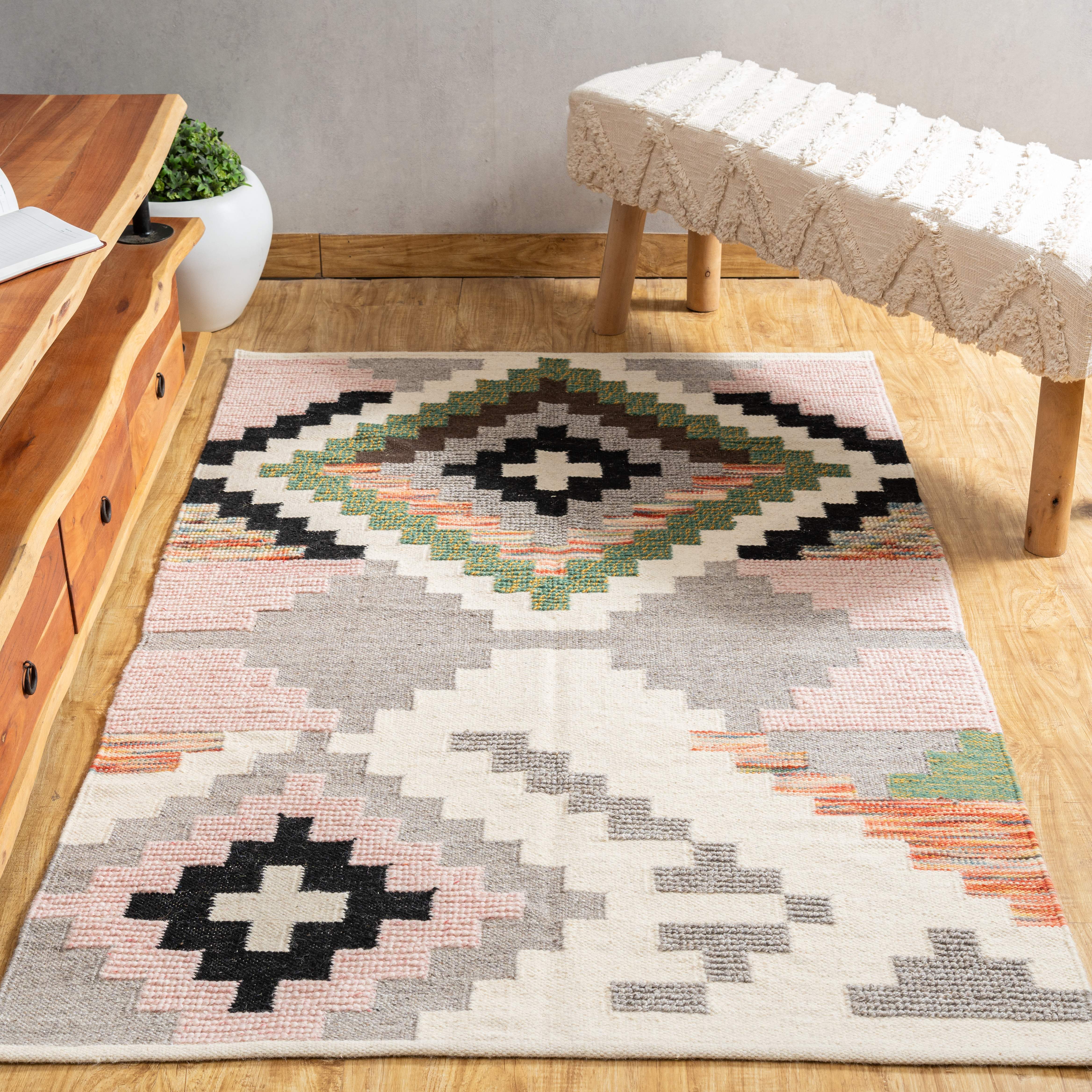 Ikat Illusion Kilim Rug