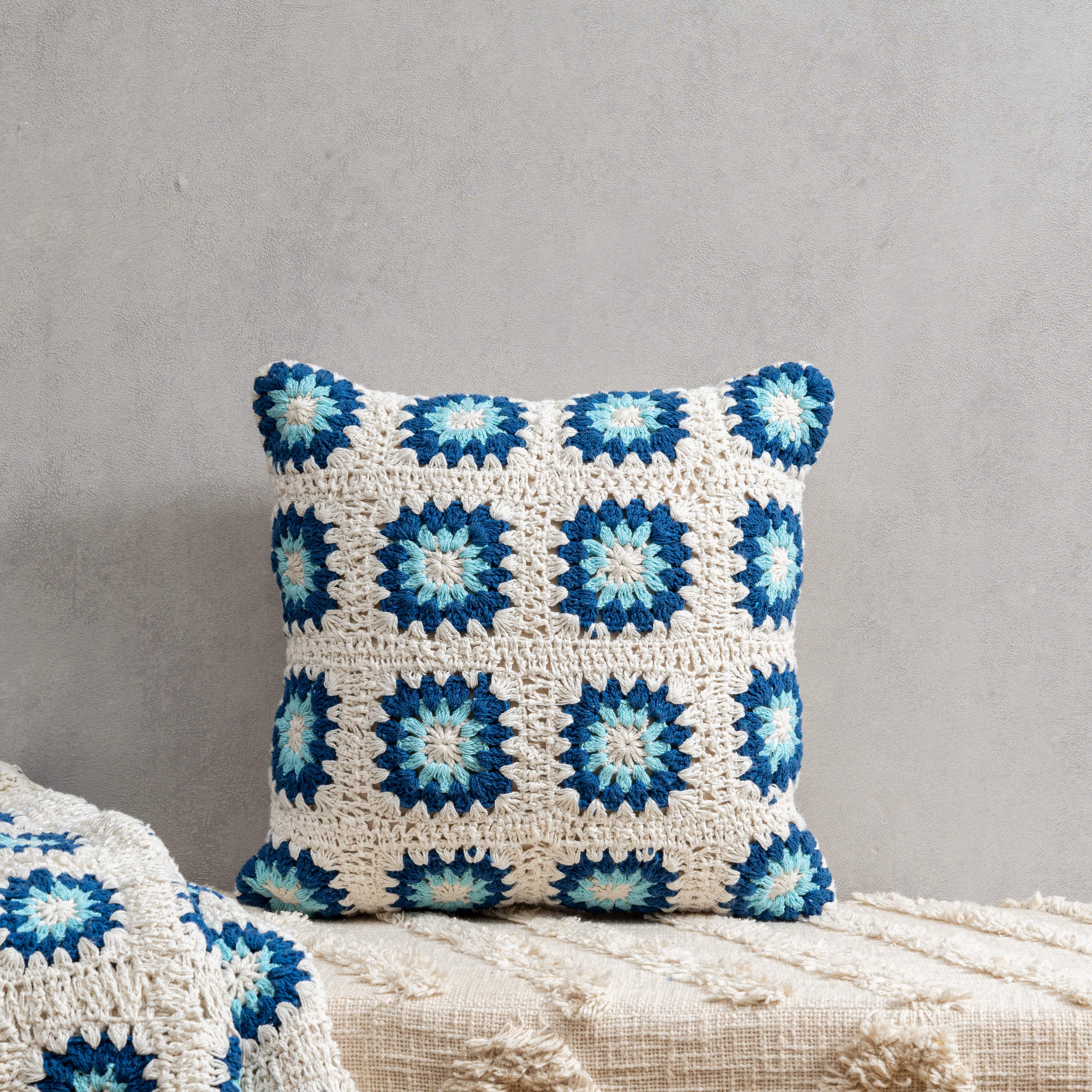 Lagoon Crochet Cushion Cover - Gift Set Of Two