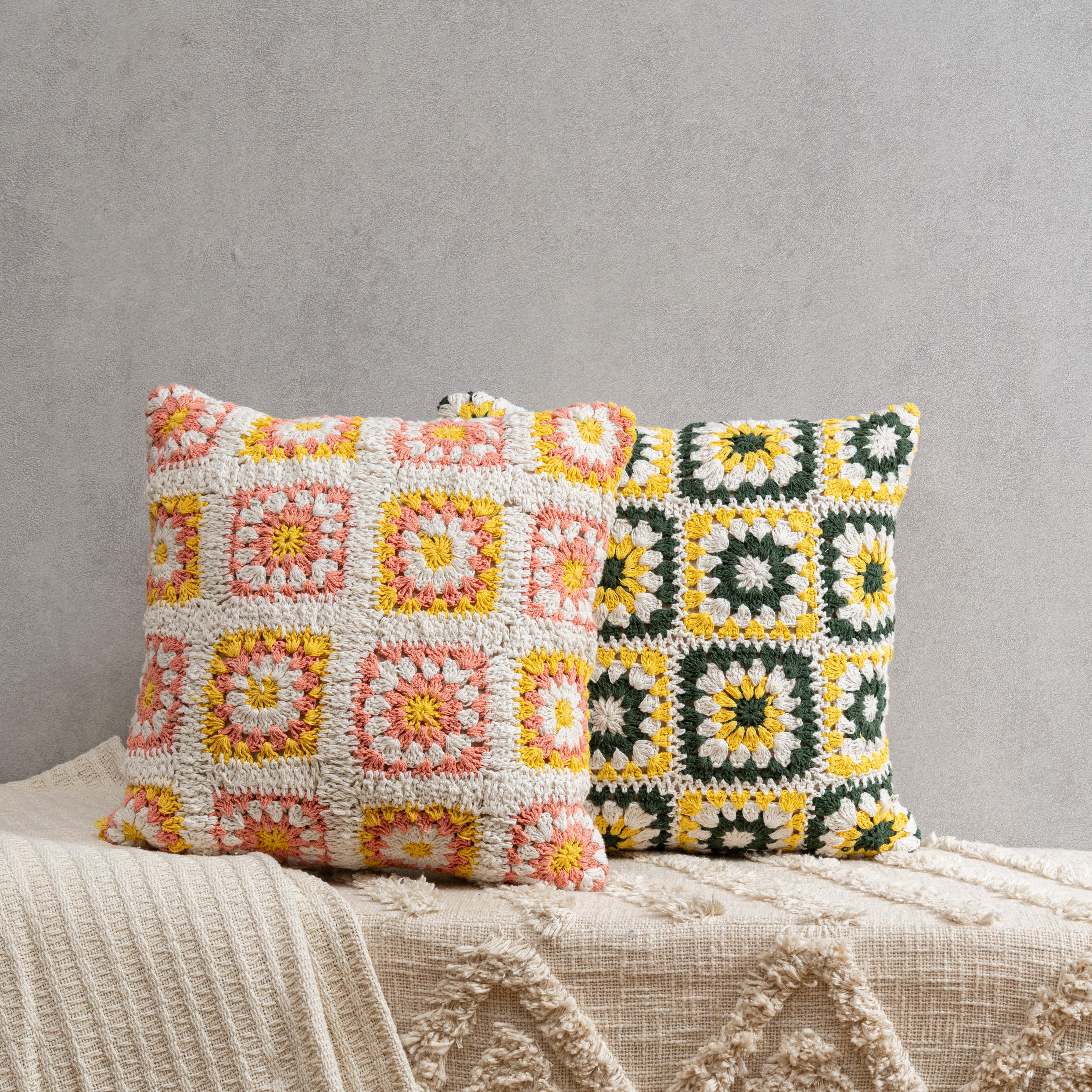 Maranta Crochet Cushion Covers - Set Of Two