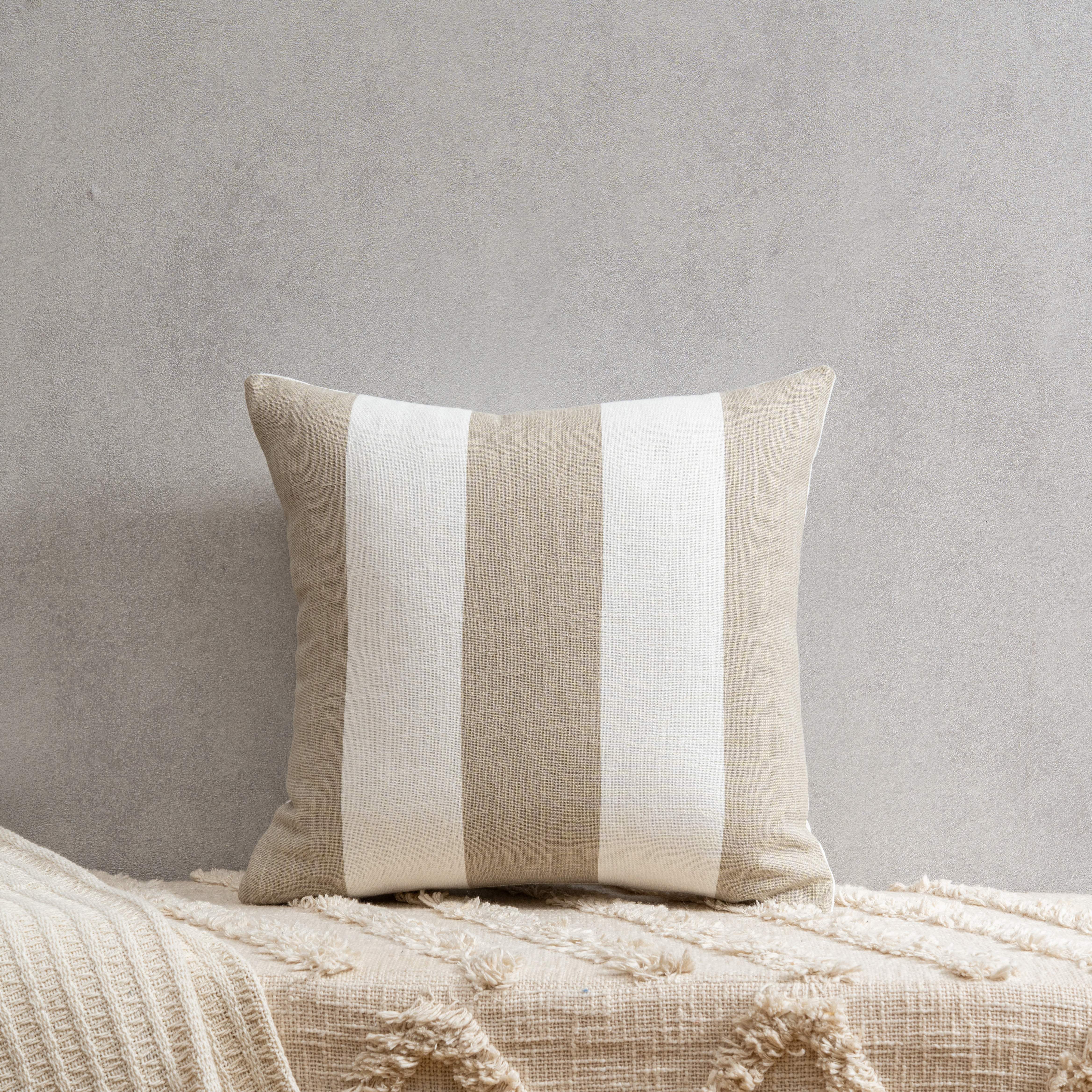 Beige Bold Cushion Cover