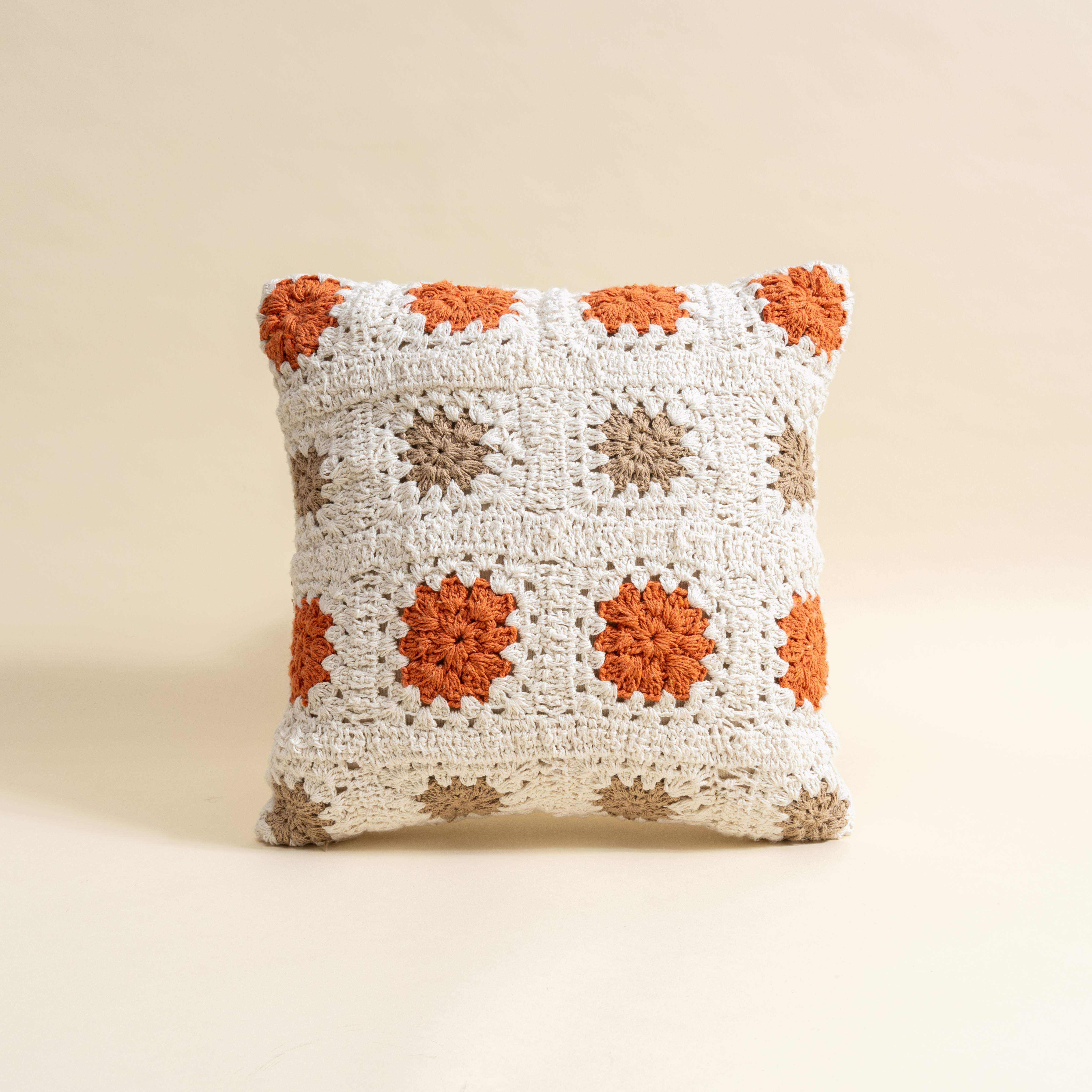 Earthen Crochet Cushion Cover