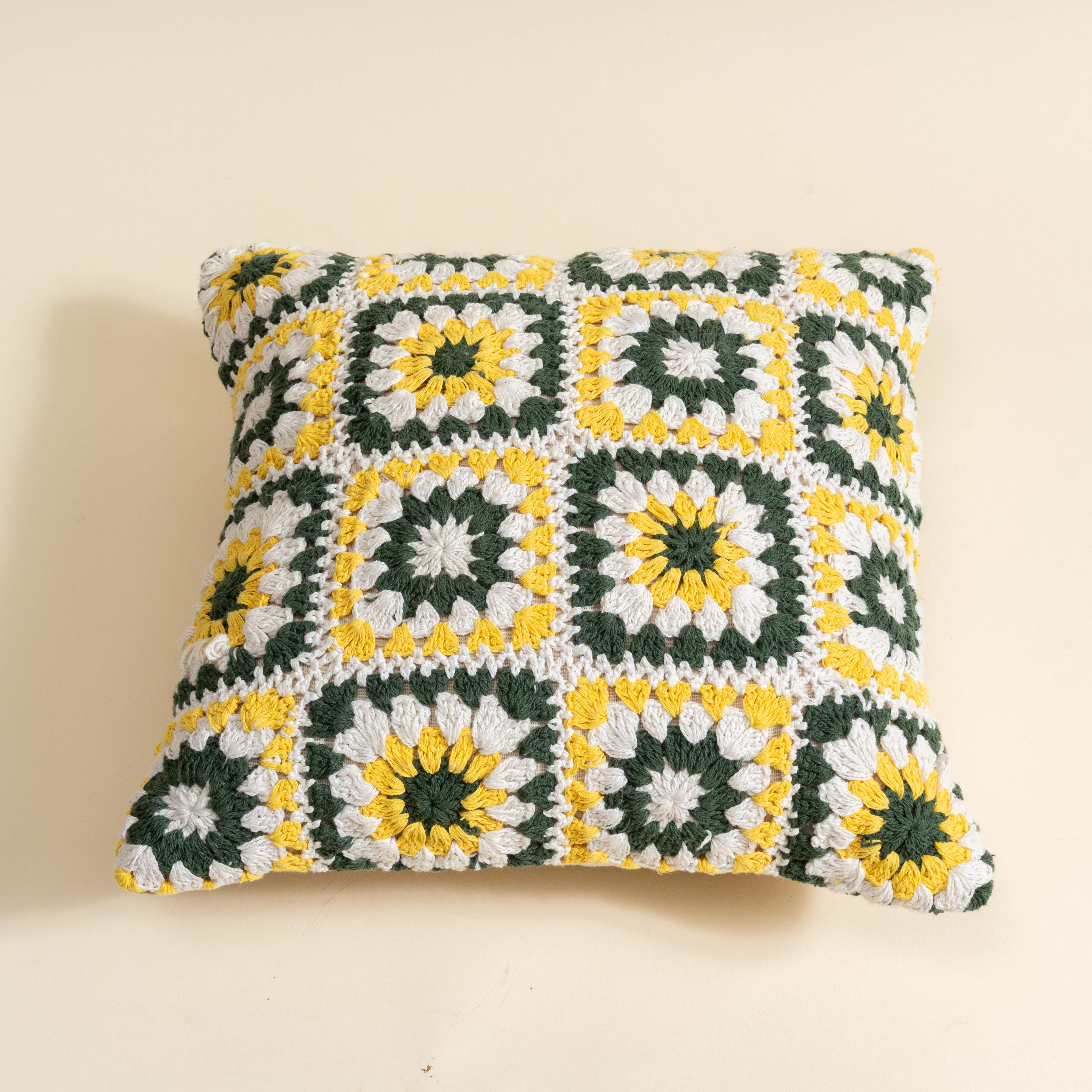 Sunflower Crochet Cushion Cover