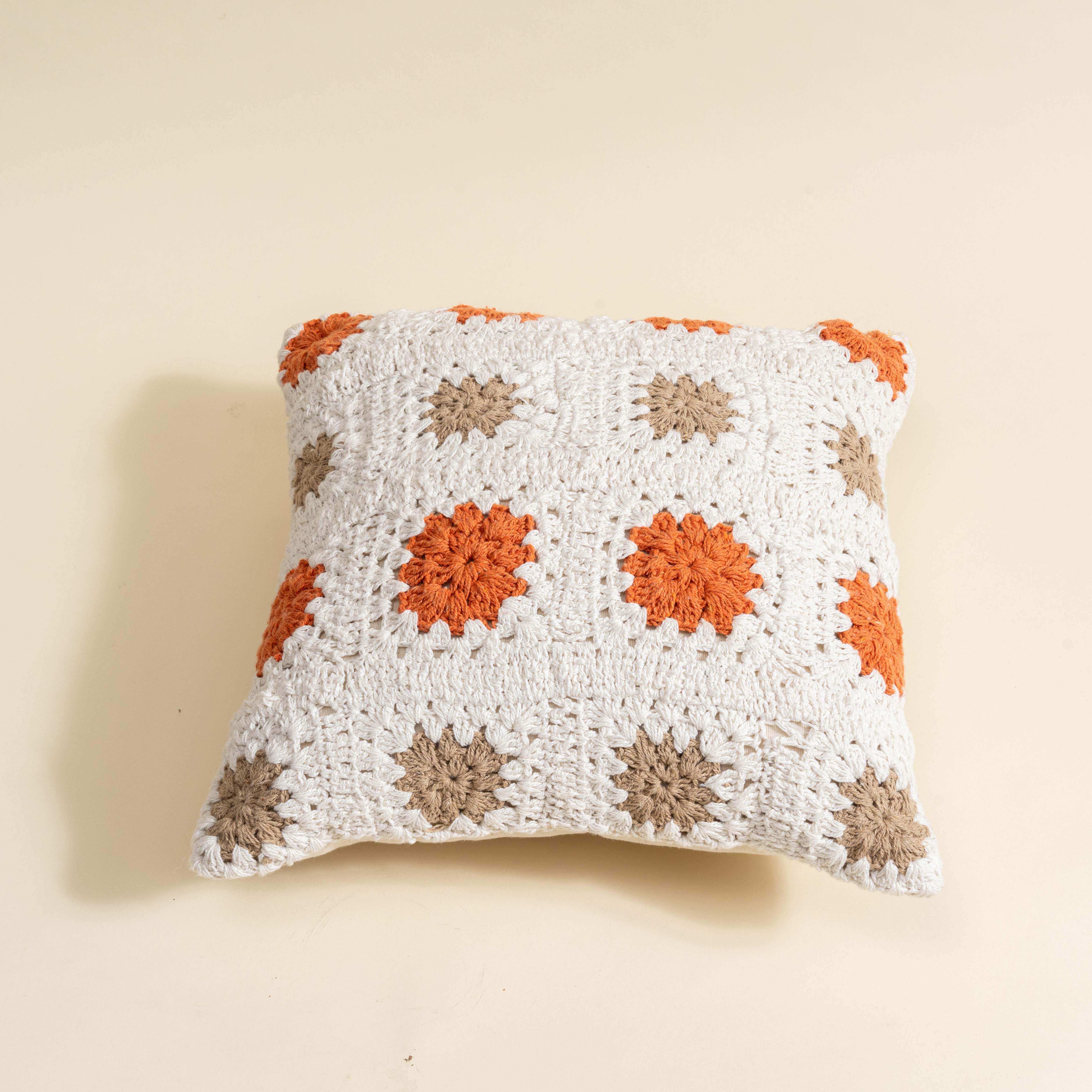 Earthen Crochet Cushion Cover