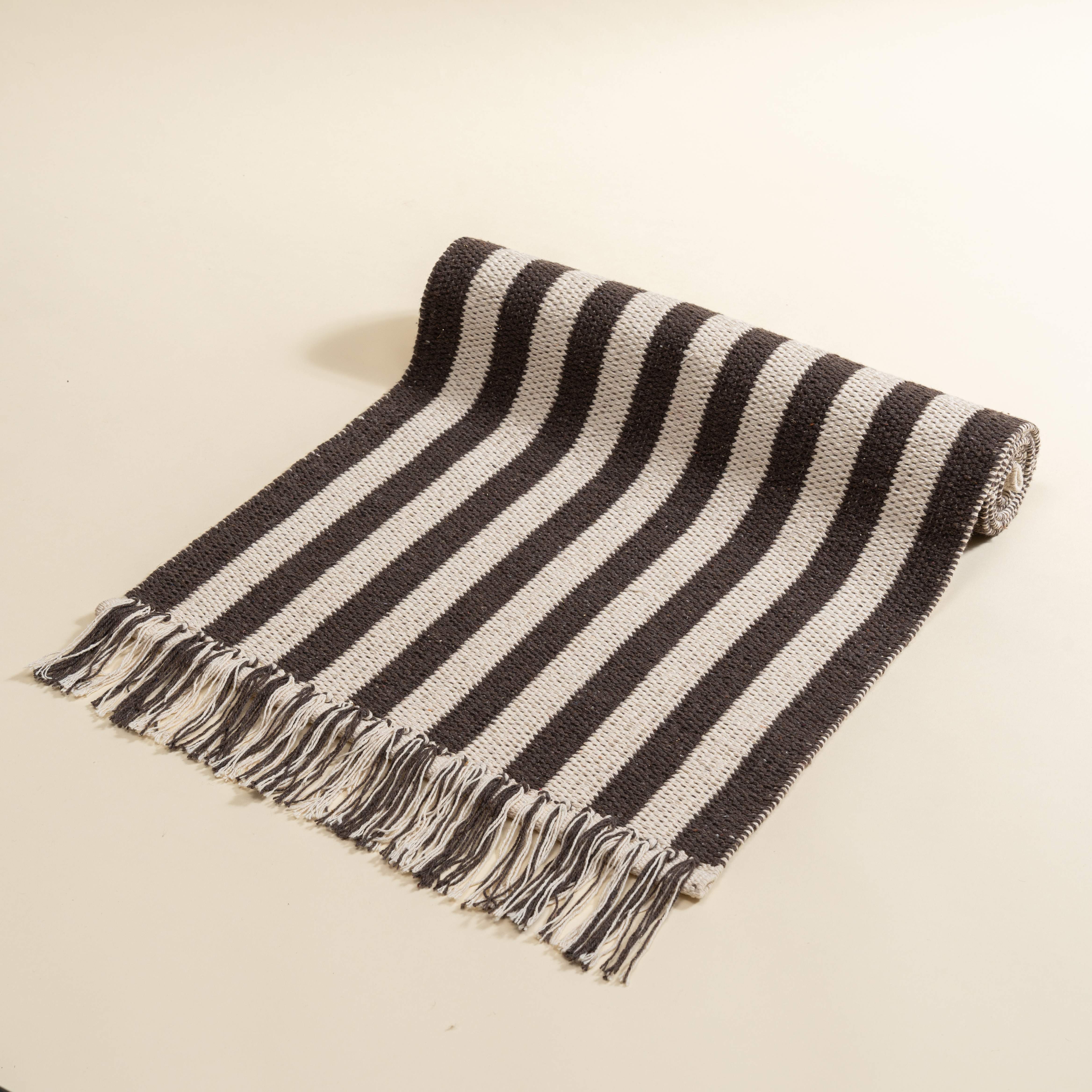 Cocoa Striped Area Rug