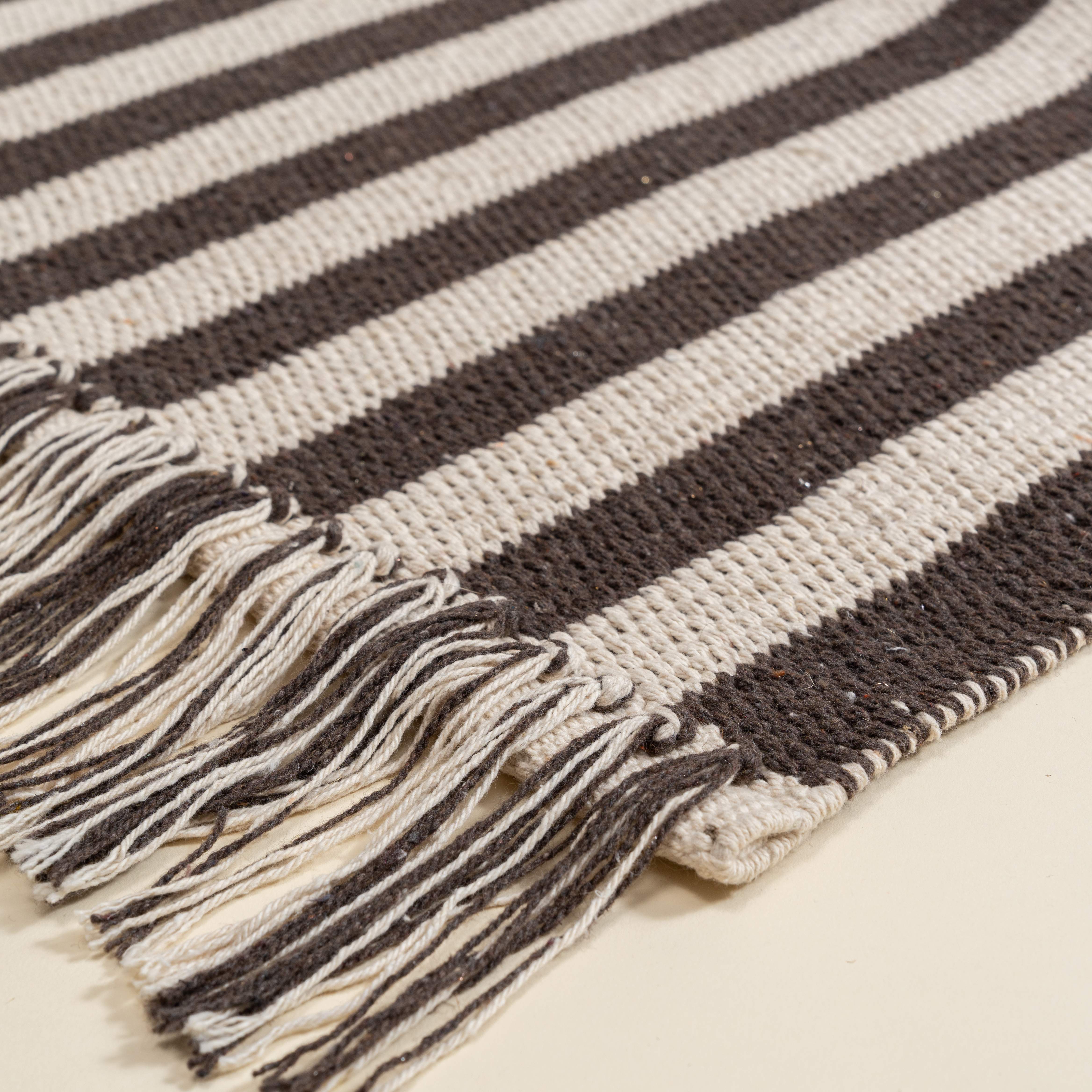 Cocoa Striped Area Rug