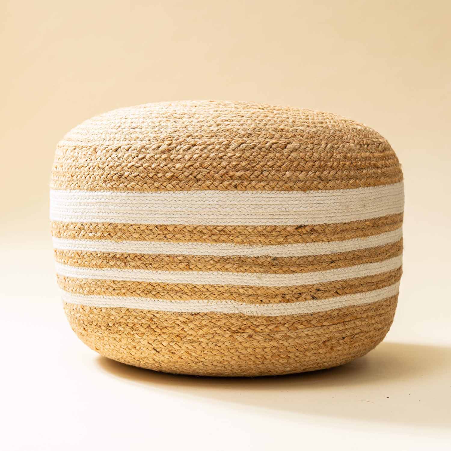 Natural Harmony Jute Pouf