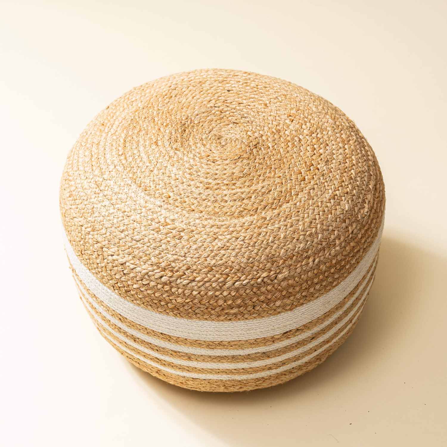 Natural Harmony Jute Pouf