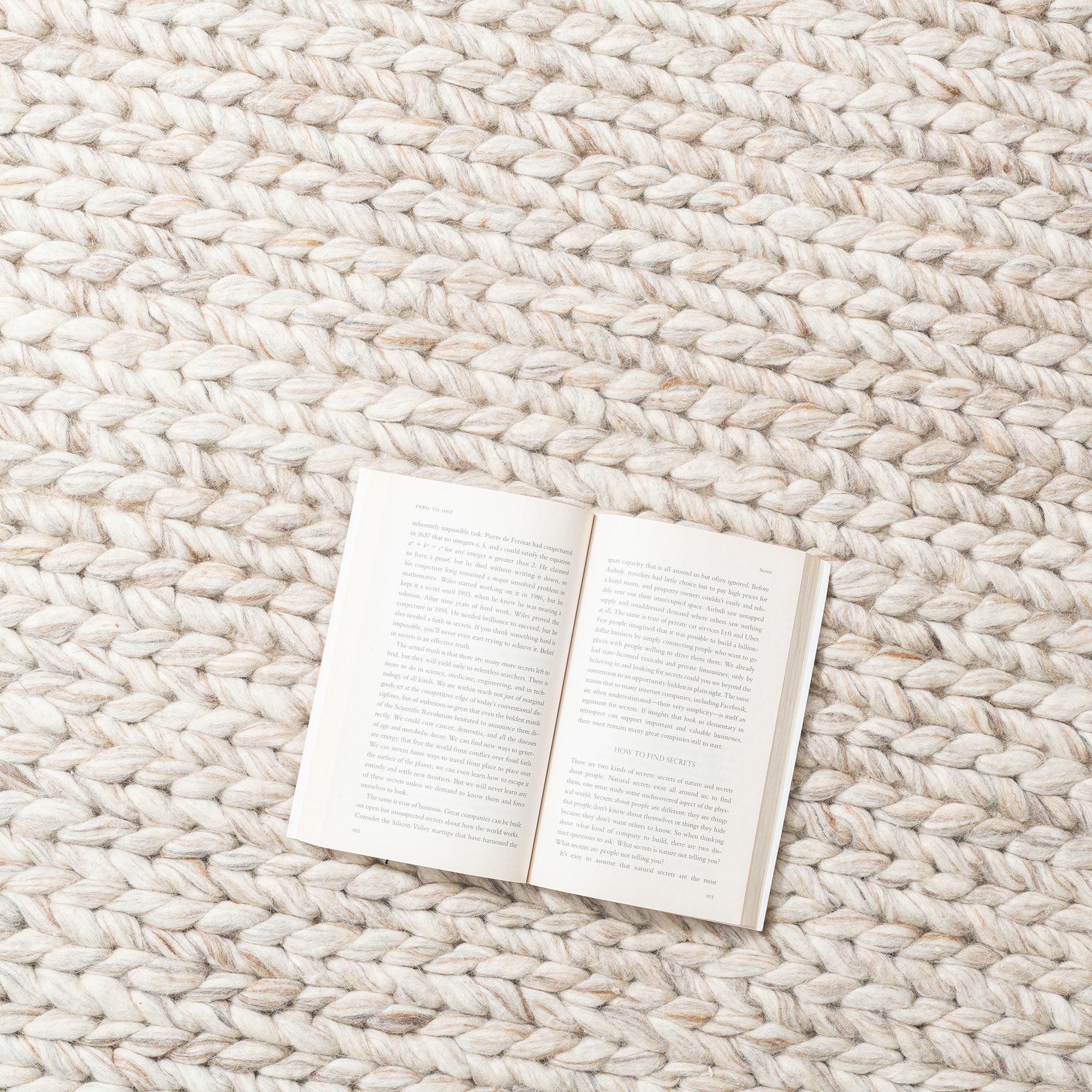 Textured Beige Chunky Rug