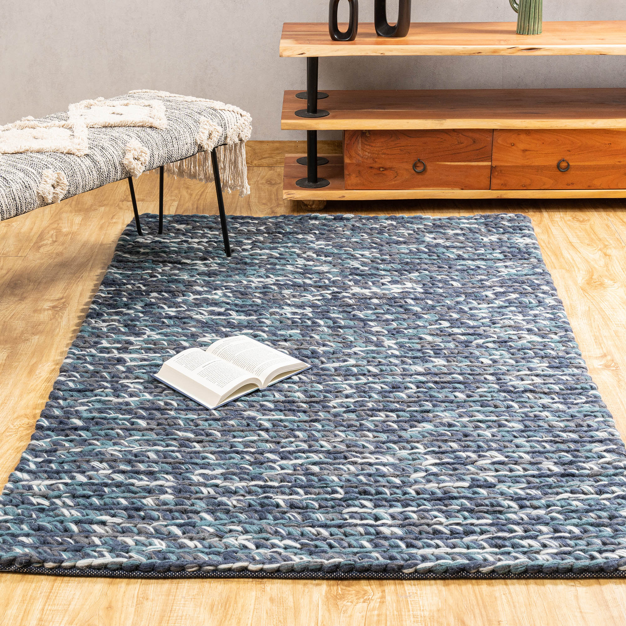 Nordic Blue Chunky Rug