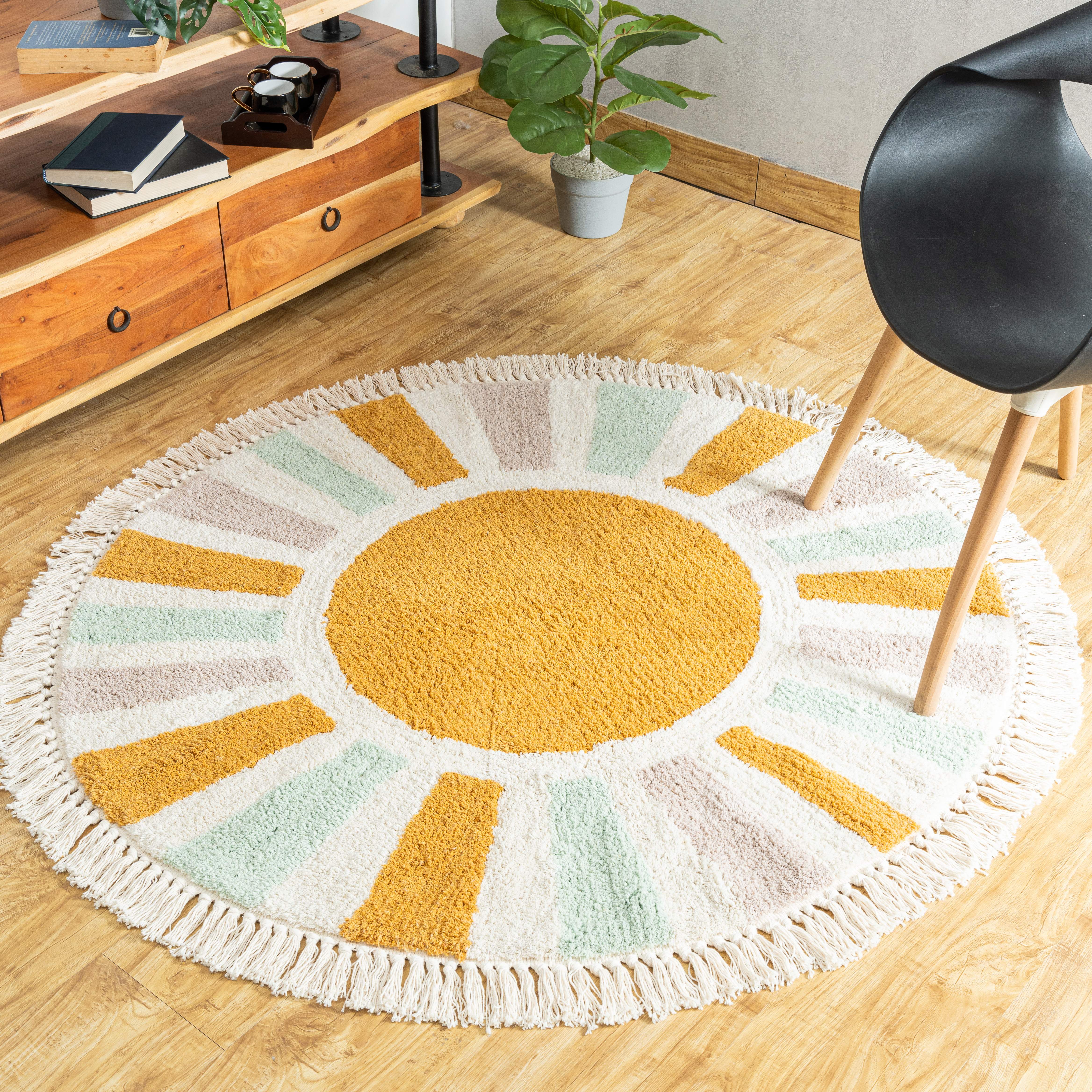 Sunrise Sunburst Tufted Rug - Gift Set