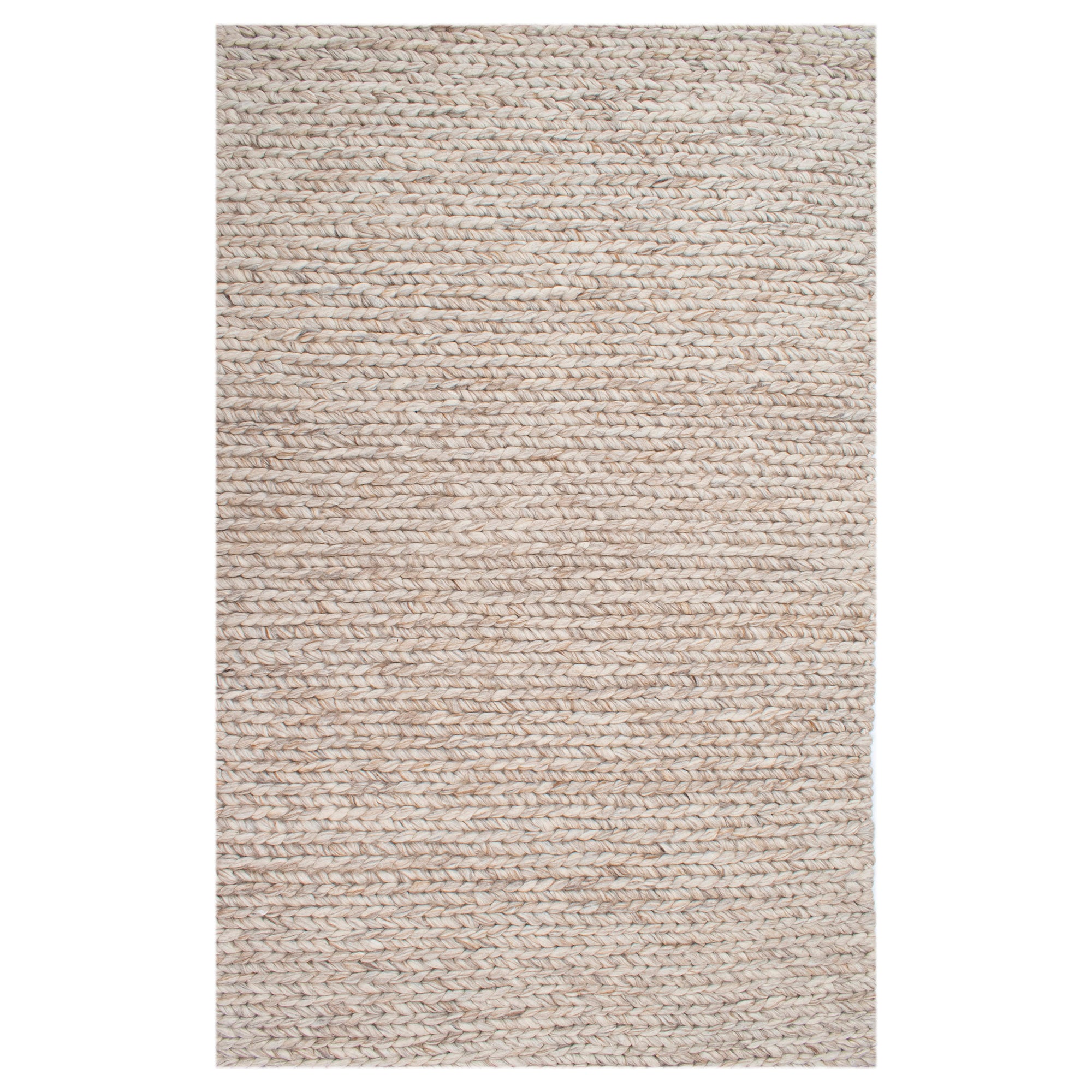 Textured Beige Chunky Rug